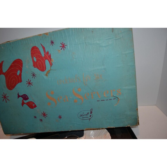 Vintage Pink Sea-Servers for Party of Six 1950s - Picture 3 of 5